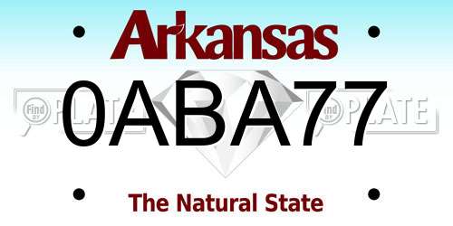 0ABA77 Arkansas License Plate