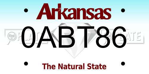 0ABT86 Arkansas License Plate