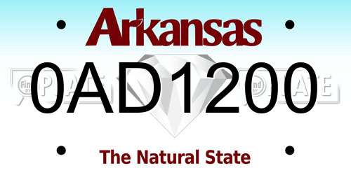 0AD1200 Arkansas License Plate