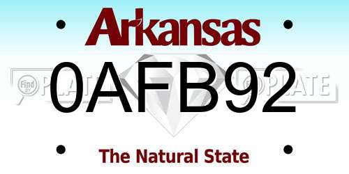 0AFB92 Arkansas License Plate