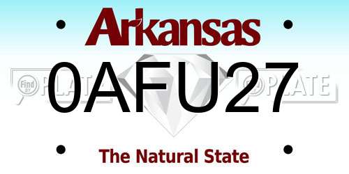 0AFU27 Arkansas License Plate