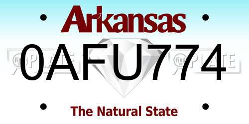 0AFU774 Arkansas License Plate