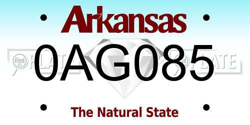 0AG085 Arkansas License Plate