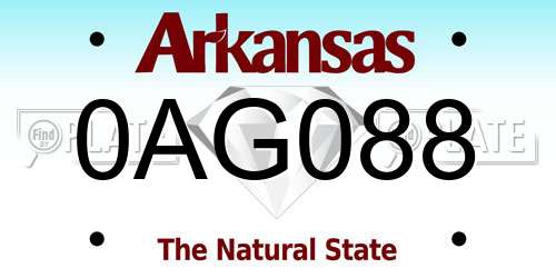 0AG088 Arkansas License Plate