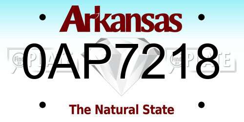 0AP7218 Arkansas License Plate
