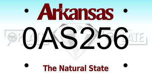 0AS256 Arkansas License Plate