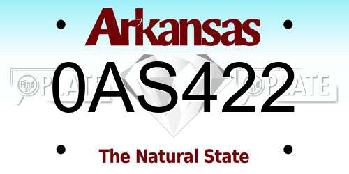0AS422 Arkansas License Plate
