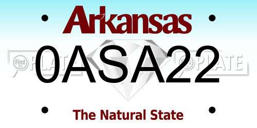 0ASA22 Arkansas License Plate