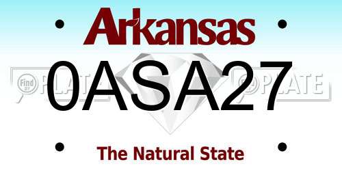 0ASA27 Arkansas License Plate