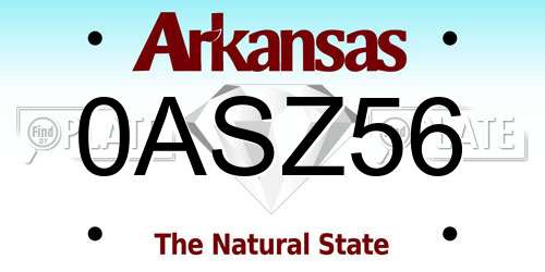 0ASZ56 Arkansas License Plate