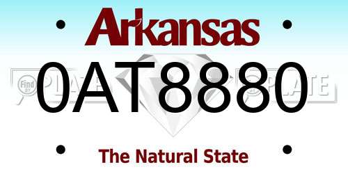 0AT8880 Arkansas License Plate