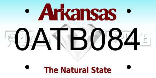 0ATB084 Arkansas License Plate