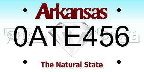 0ATE456 Arkansas License Plate