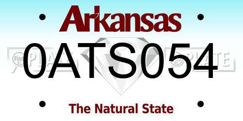 0ATS054 Arkansas License Plate