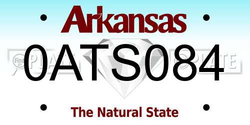 0ATS084 Arkansas License Plate
