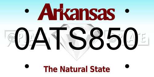 0ATS850 Arkansas License Plate