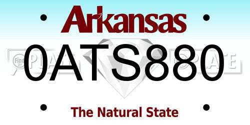 0ATS880 Arkansas License Plate