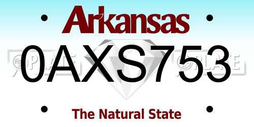 0AXS753 Arkansas License Plate
