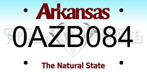 0AZB084 Arkansas License Plate