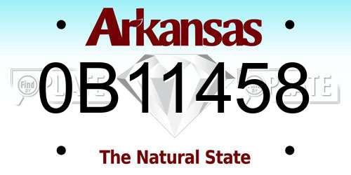 0B11458 Arkansas License Plate