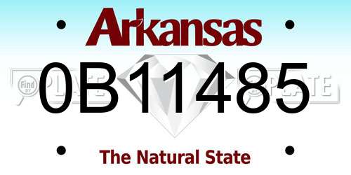 0B11485 Arkansas License Plate