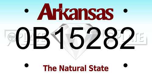 0B15282 Arkansas License Plate
