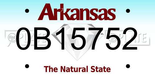 0B15752 Arkansas License Plate