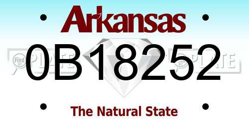 0B18252 Arkansas License Plate