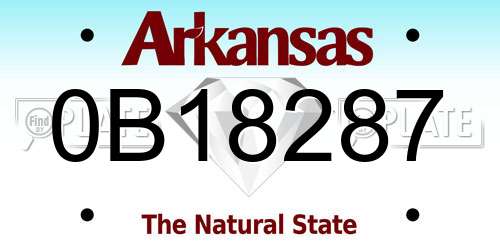 0B18287 Arkansas License Plate