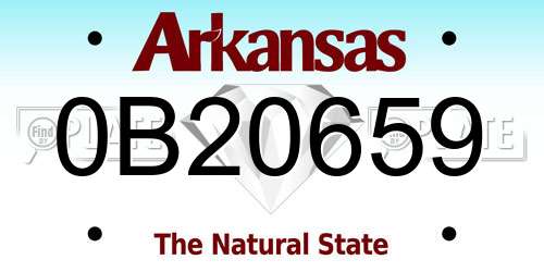 0B20659 Arkansas License Plate