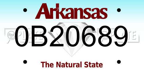 0B20689 Arkansas License Plate