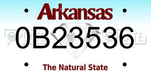 0B23536 Arkansas License Plate