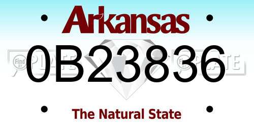 0B23836 Arkansas License Plate
