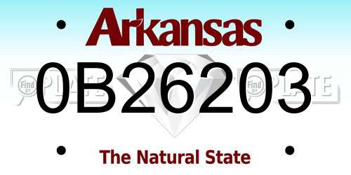 0B26203 Arkansas License Plate