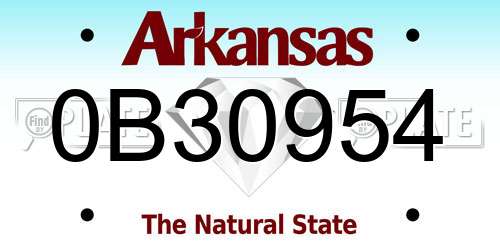 0B30954 Arkansas License Plate