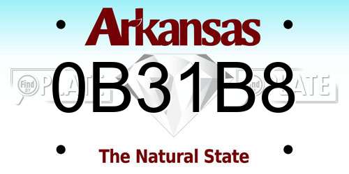 0B31B8 Arkansas License Plate