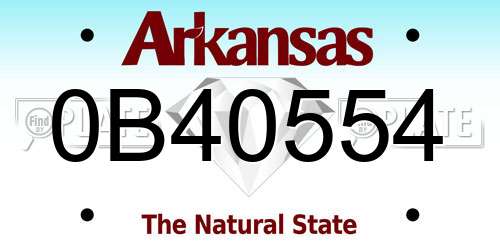 0B40554 Arkansas License Plate