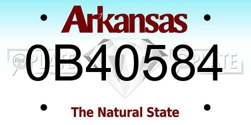 0B40584 Arkansas License Plate