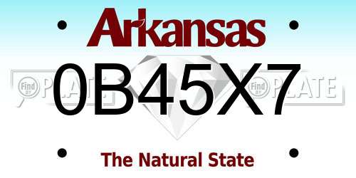 0B45X7 Arkansas License Plate