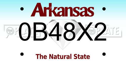 0B48X2 Arkansas License Plate
