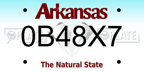 0B48X7 Arkansas License Plate