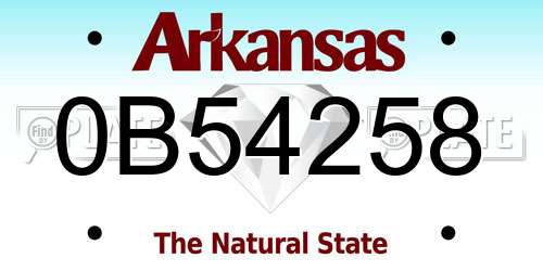 0B54258 Arkansas License Plate