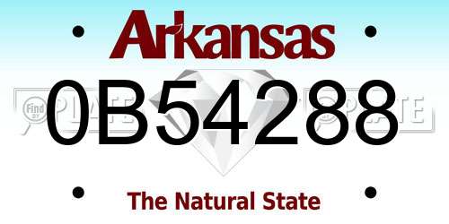 0B54288 Arkansas License Plate