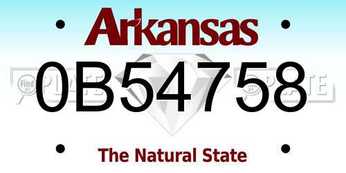 0B54758 Arkansas License Plate