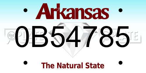 0B54785 Arkansas License Plate