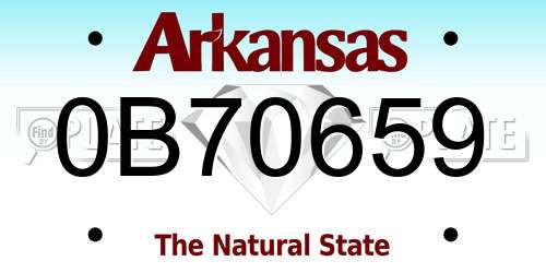 0B70659 Arkansas License Plate