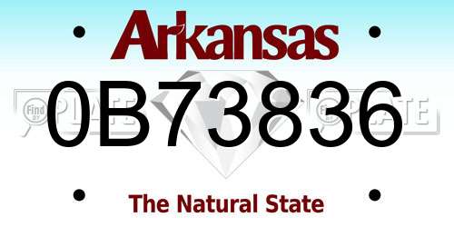 0B73836 Arkansas License Plate