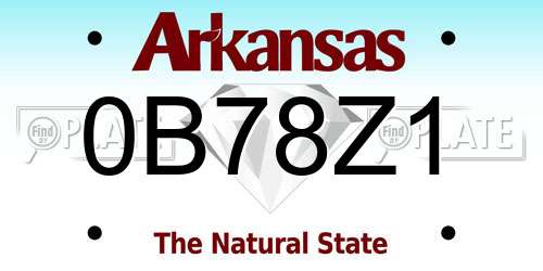 0B78Z1 Arkansas License Plate
