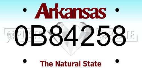 0B84258 Arkansas License Plate