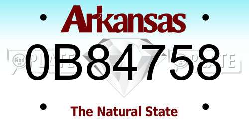 0B84758 Arkansas License Plate